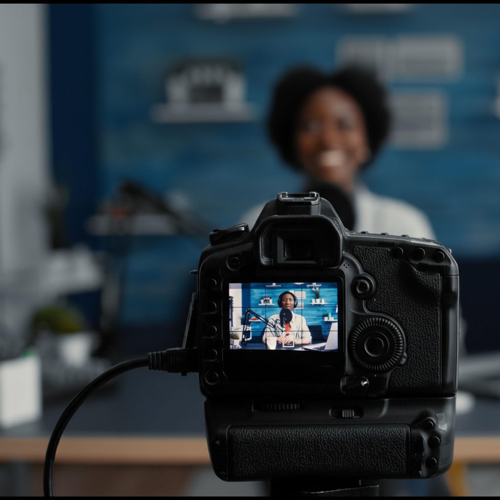 Executive recording a thought leadership video to build authority and credibility